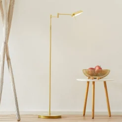 LED vloerlamp Graz, messing