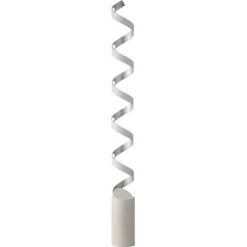 LED vloerlamp Helix, hoogte 152 cm, wit-zilver