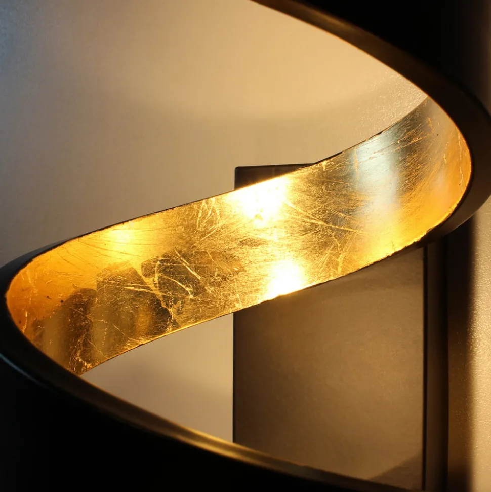 LED vloerlamp Helix in zwart-goud