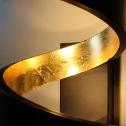 LED vloerlamp Helix in zwart-goud