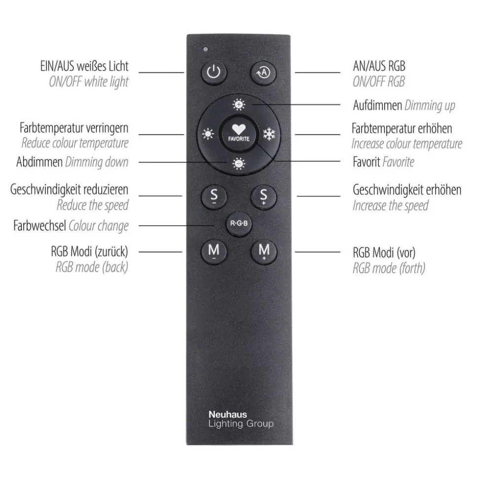 LED vloerlamp Henry, afstandsbedienbaar RGB/CCT