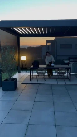 LED vloerlamp Kettle Tripod metaal, kap 36cm