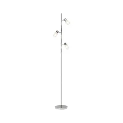 LED vloerlamp Lea, hoogte 157,5 cm, chroom, 3-lamps, metaal