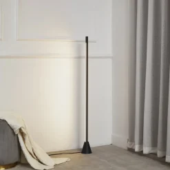 LED vloerlamp Linija, zwart, hoogte 110 cm, sensor