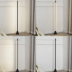 LED vloerlamp Linija, zwart, hoogte 110 cm, sensor