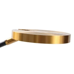 LED vloerlamp Lucande, Adomas, zwart/goud, ijzer, dimbaar