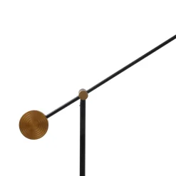 LED vloerlamp Lucande, Adomas, zwart/goud, ijzer, dimbaar