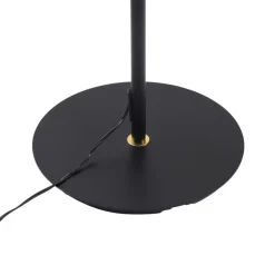 LED vloerlamp Lucande, Adomas, zwart/goud, ijzer, dimbaar