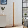 LED vloerlamp Lucande Tamlin, 152 cm, hout, beuken, 3000K