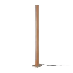 LED vloerlamp Lucande Tamlin, 152 cm, hout, beuken, 3000K
