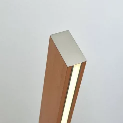 LED vloerlamp Lucande Tamlin, 152 cm, hout, beuken, 3000K