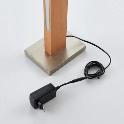 LED vloerlamp Lucande Tamlin, 152 cm, hout, beuken, 3000K