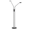 LED vloerlamp Lunia, 2-lamps, zandzwart