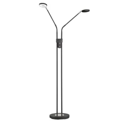 LED vloerlamp Lunia, 2-lamps, zandzwart
