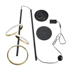 LED vloerlamp Madu, zwart, metaal, 160 cm, dimbaar