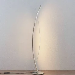 LED vloerlamp Marija, zilver, dimbaar, 140 cm