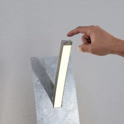 LED vloerlamp Marija, zilver, dimbaar, 140 cm