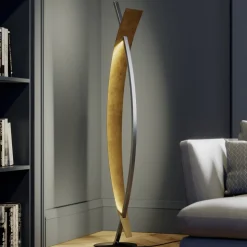 LED vloerlamp Marija, zwart, metaal, hoogte 140 cm