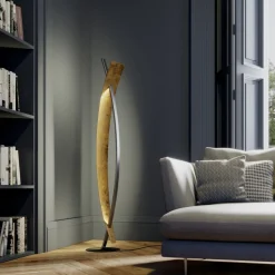 LED vloerlamp Marija, zwart, metaal, hoogte 140 cm