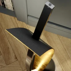 LED vloerlamp Marija, zwart, metaal, hoogte 140 cm