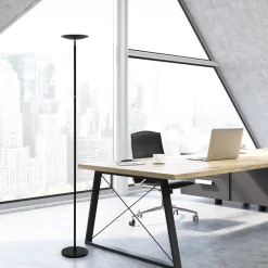 LED vloerlamp MAULsphere, zwart, dimbaar, hoogte 183 cm