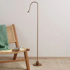 LED vloerlamp Mini, flexibele arm, antiek, 5.000K