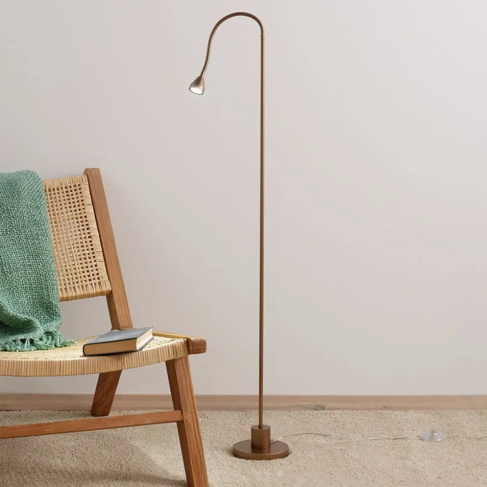 LED vloerlamp Mini, flexibele arm, antiek, 5.000K