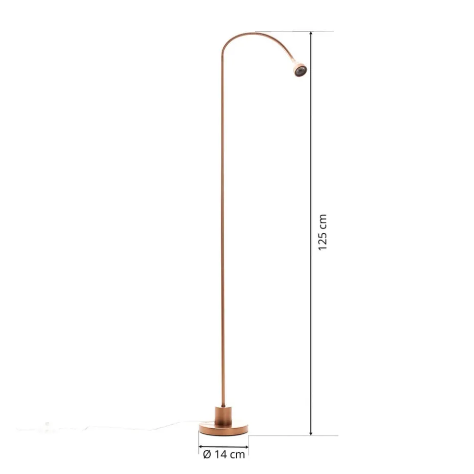 LED vloerlamp Mini, flexibele arm, antiek, 5.000K