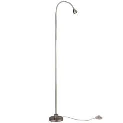 LED vloerlamp Mini, flexibele arm, nikkel, 5.000K