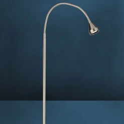 LED vloerlamp Mini, flexibele arm, nikkel, 5.000K