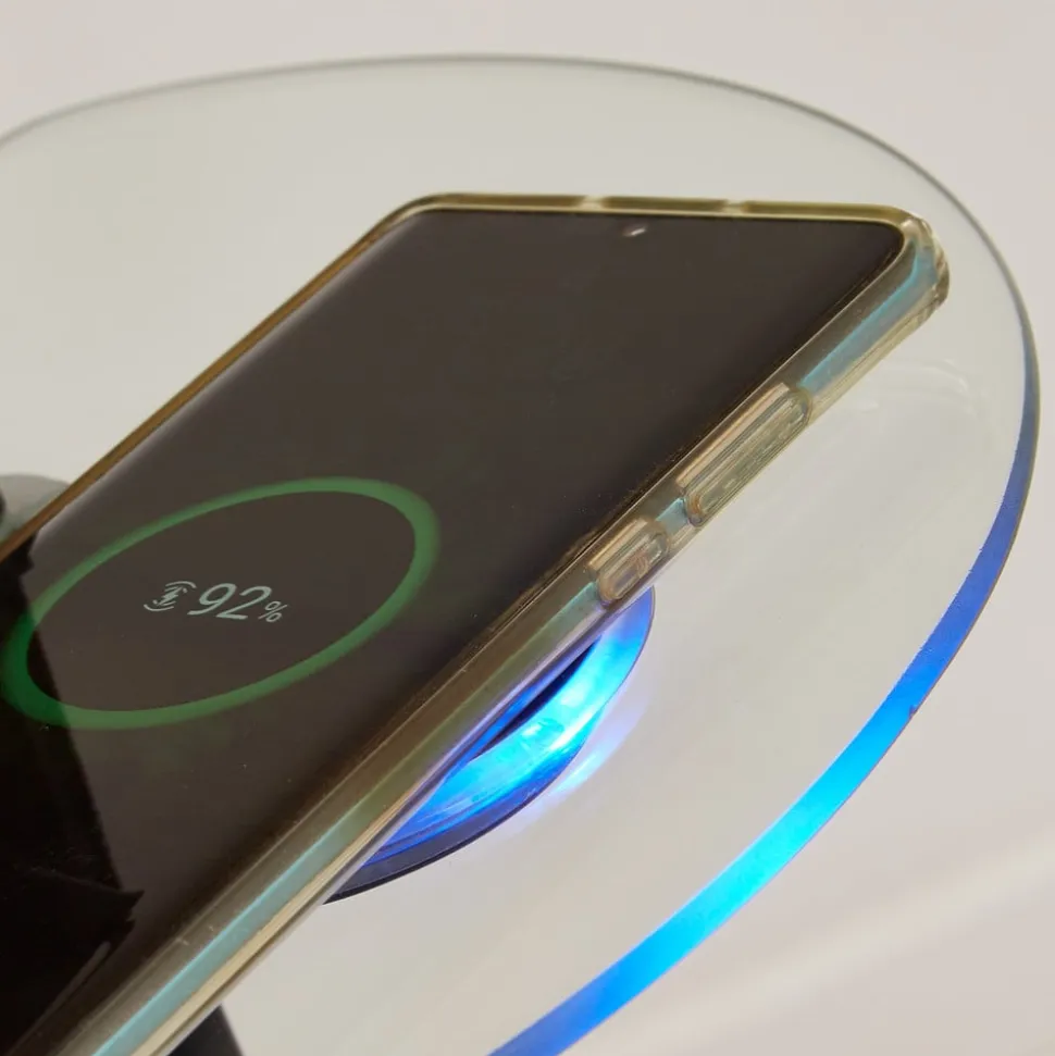 LED vloerlamp Moeder & Kind, zwart, laadoppervlak, dimbaar