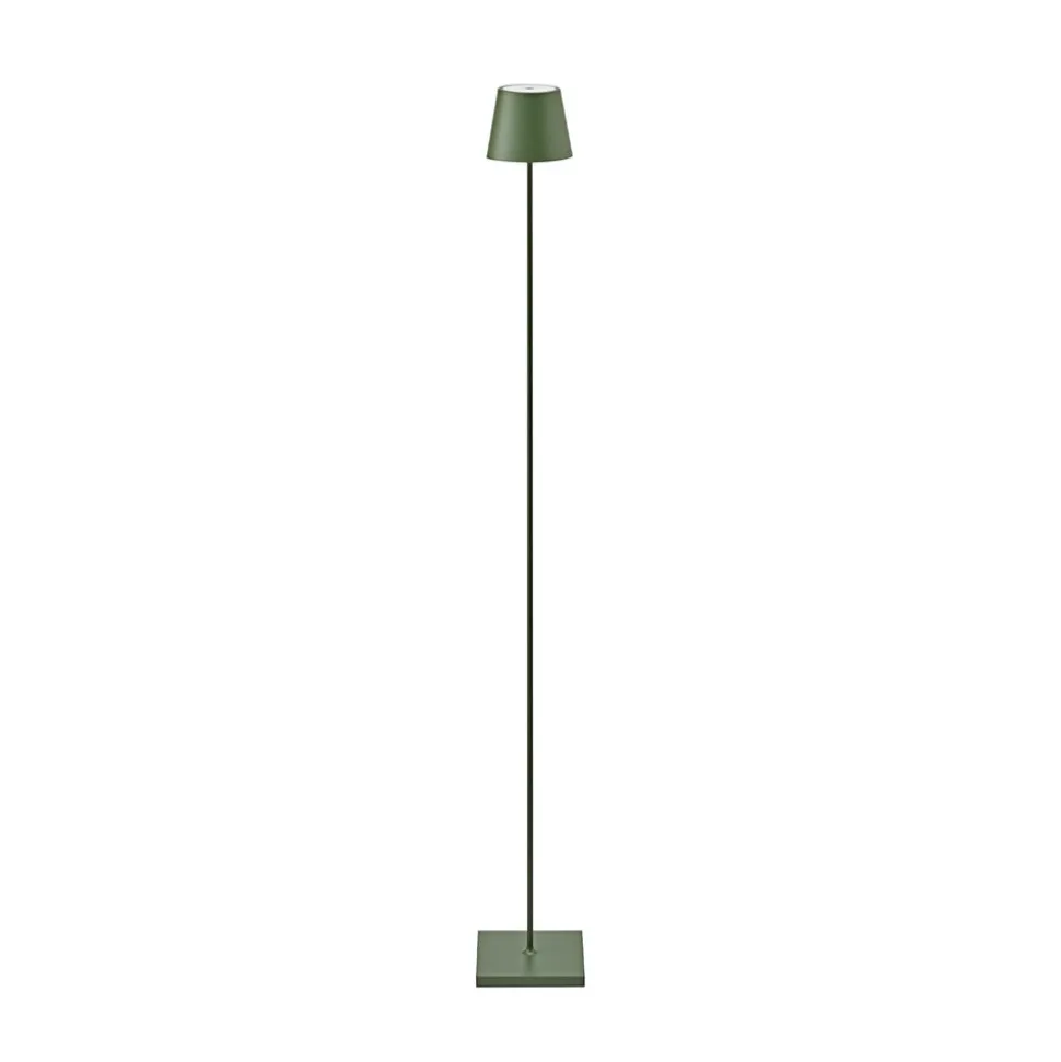 LED vloerlamp Nuindie IP54 120 cm rond USB-C spar groen