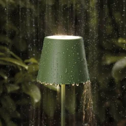 LED vloerlamp Nuindie IP54 120 cm rond USB-C spar groen