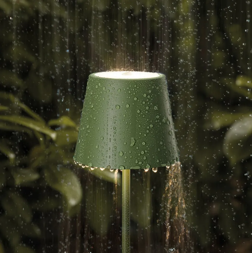 LED vloerlamp Nuindie IP54 120 cm rond USB-C spar groen