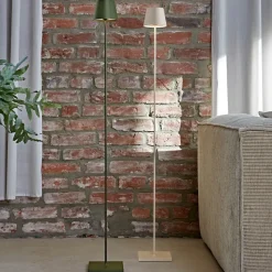 LED vloerlamp Nuindie IP54 120 cm rond USB-C spar groen