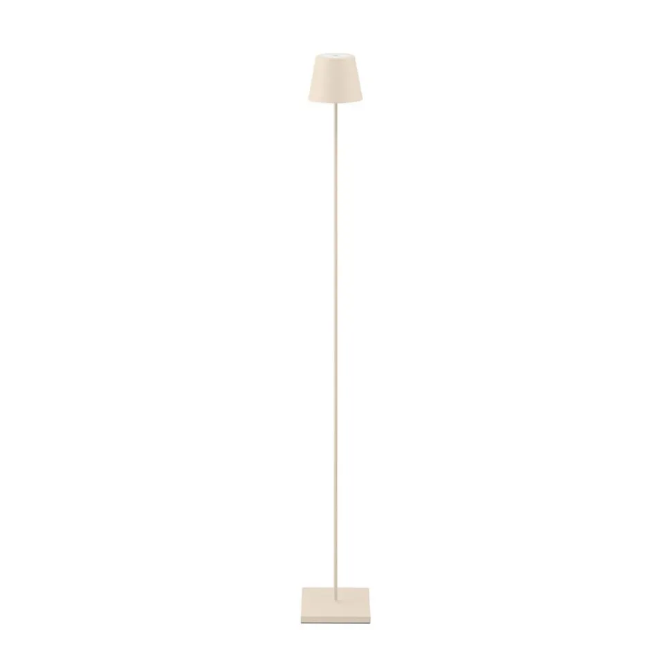 LED vloerlamp Nuindie IP54 120 cm rond USB-C dune beige