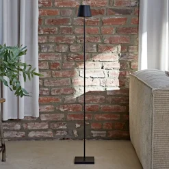 LED vloerlamp Nuindie IP54 120 cm rond USB-C zwart