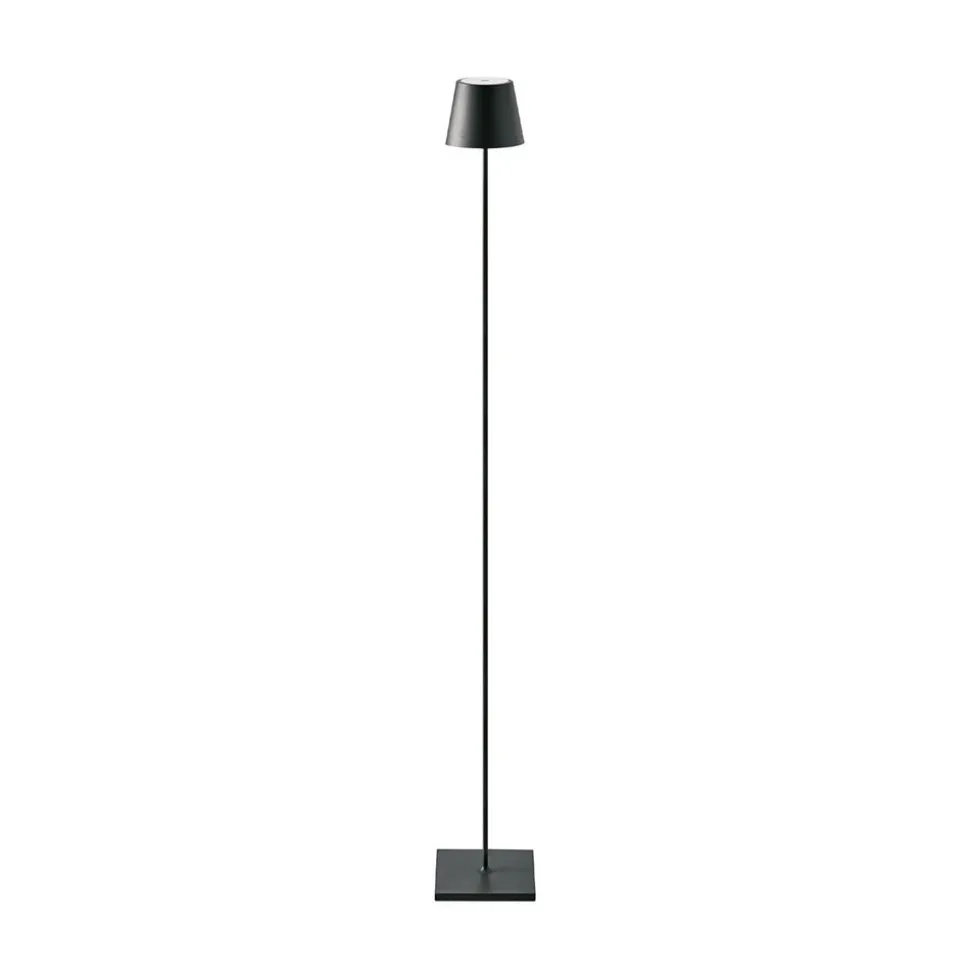 LED vloerlamp Nuindie IP54 120 cm rond USB-C zwart