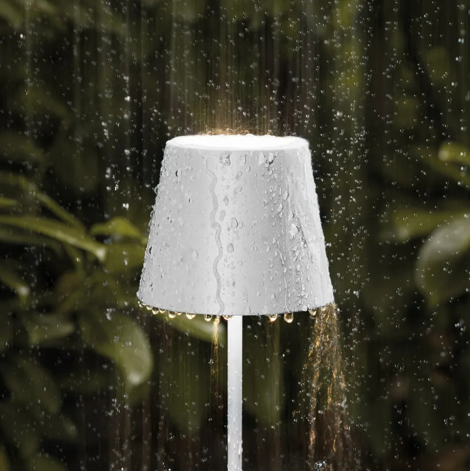 LED vloerlamp Nuindie IP54 120 cm rond USB-C sneeuwwit