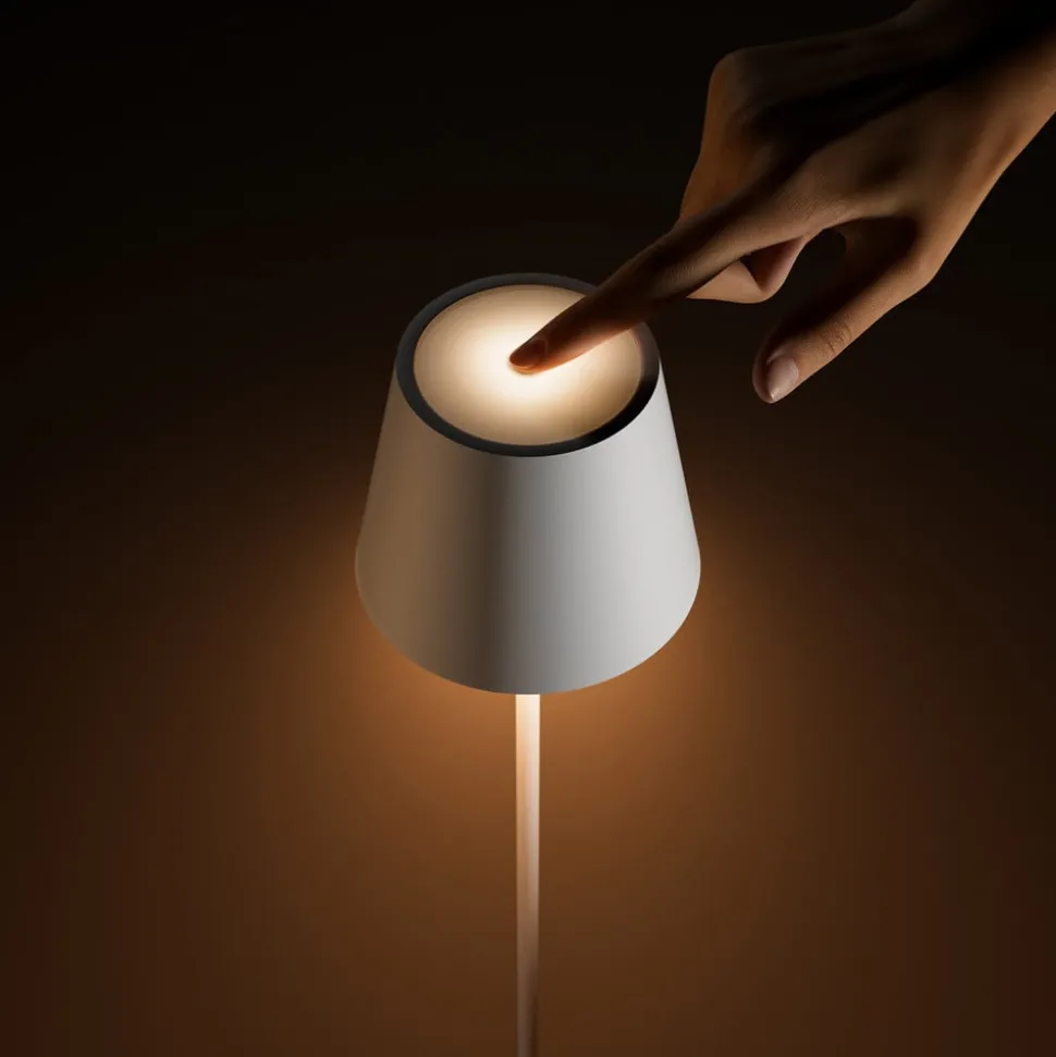 LED vloerlamp Nuindie IP54 120 cm rond USB-C sneeuwwit