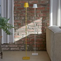 LED vloerlamp Nuindie IP54 120 cm rond USB-C sneeuwwit