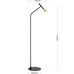 LED vloerlamp Odeon, hoogte 147 cm, metaal