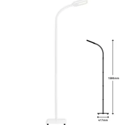 LED vloerlamp Office Step, wit, dimbaar, CCT