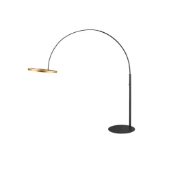 LED vloerlamp One Bow FL, zwart/messingkleurig, staal SLV