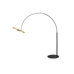 LED vloerlamp One Bow FL, zwart/messingkleurig, staal SLV