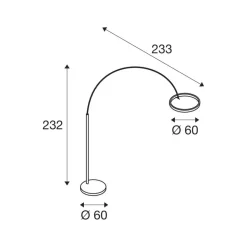 LED vloerlamp One Bow FL, zwart/messingkleurig, staal SLV