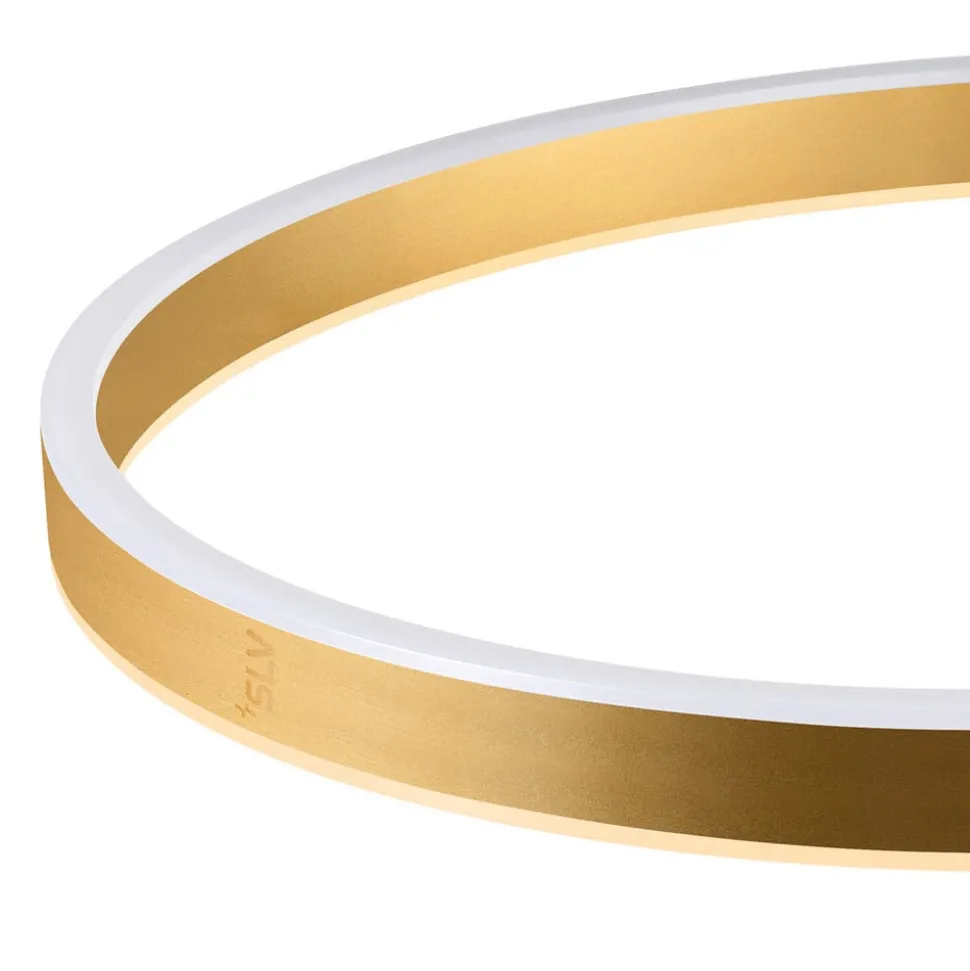 LED vloerlamp One Bow FL, zwart/messingkleurig, staal SLV