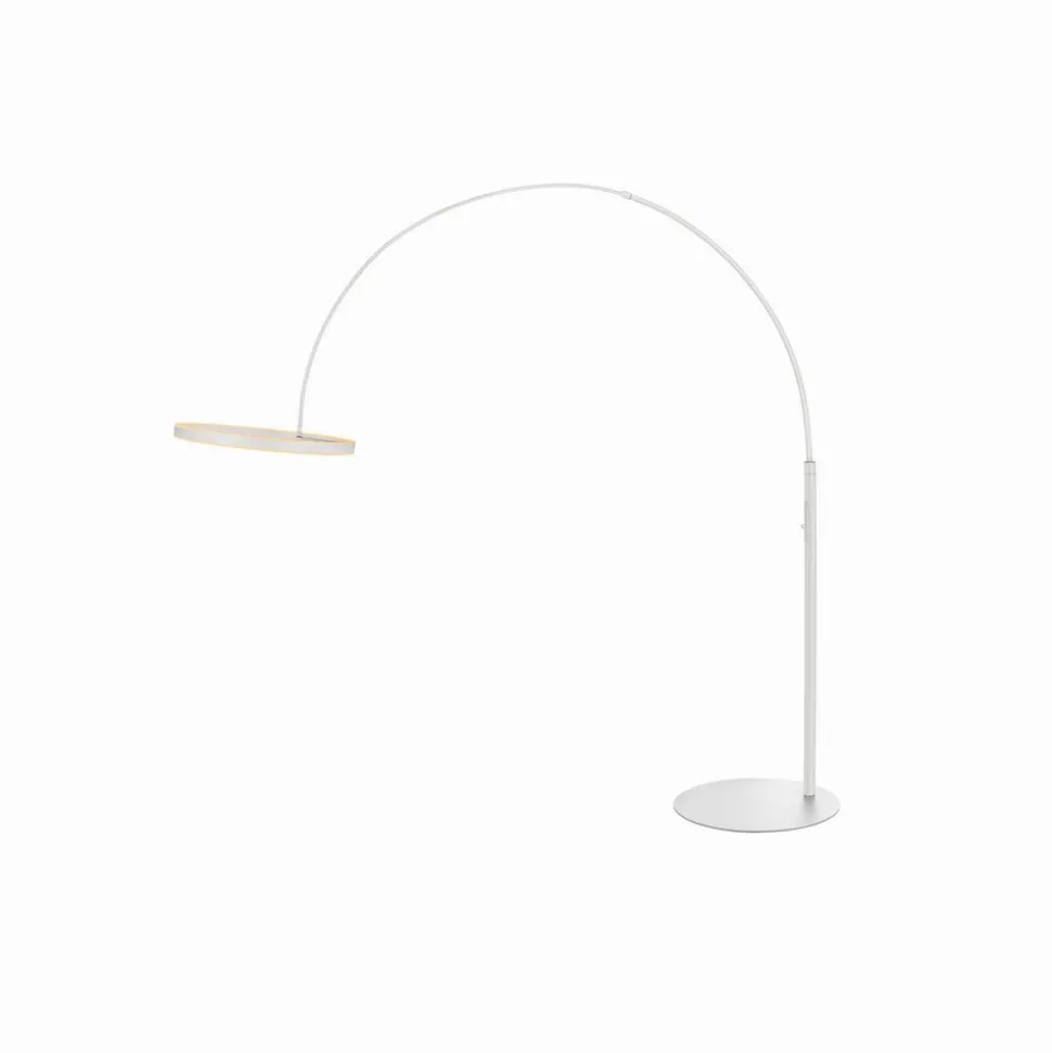 LED vloerlamp One Bow FL, wit, staal, hoogte 232 cm, CCT