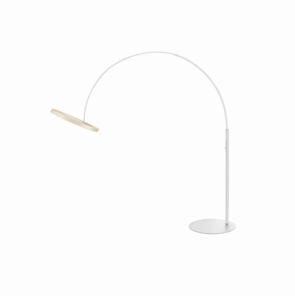 LED vloerlamp One Bow FL, wit, staal, hoogte 232 cm, CCT