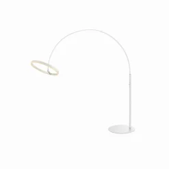 LED vloerlamp One Bow FL, wit, staal, hoogte 232 cm, CCT